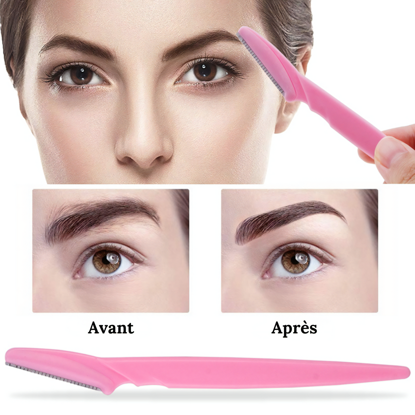 Rasoir à sourcils de sécurité pour le visage - Outil de dermaplaning (Vendu par 6)