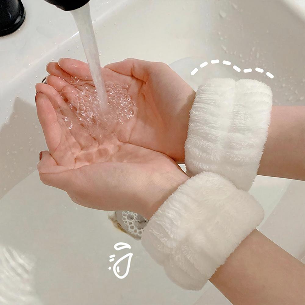 4 Paires de Bracelets absorbants en microfibre pour le lavage du visage