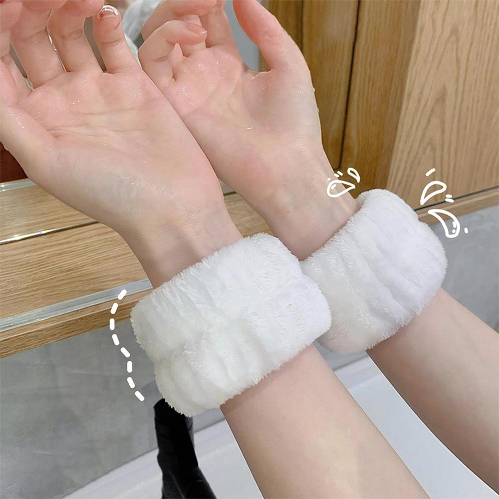 4 Paires de Bracelets absorbants en microfibre pour le lavage du visage