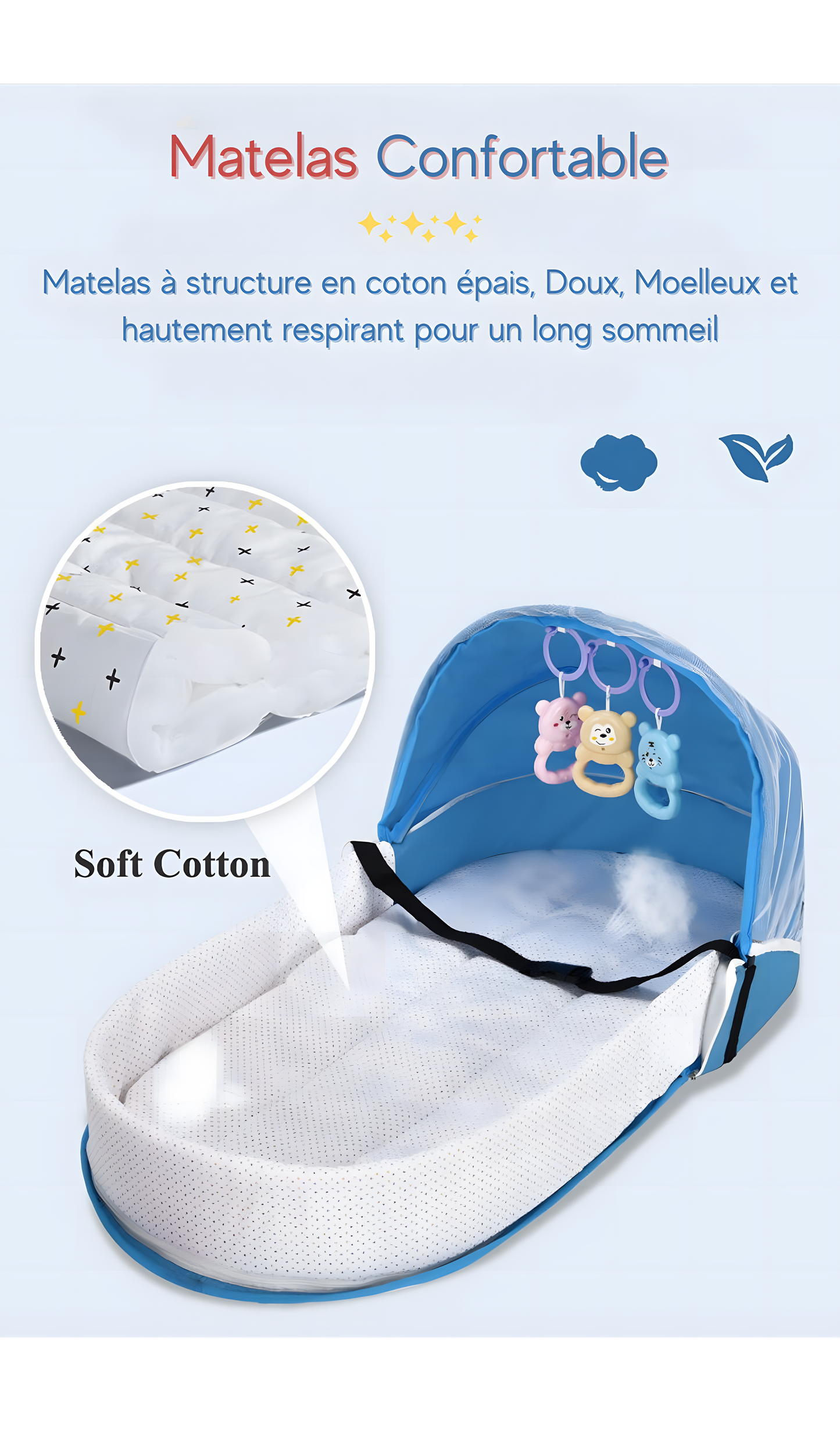 Notre Lit de voyage pliable pour bébé c'est exactement ce qu'il vous faut