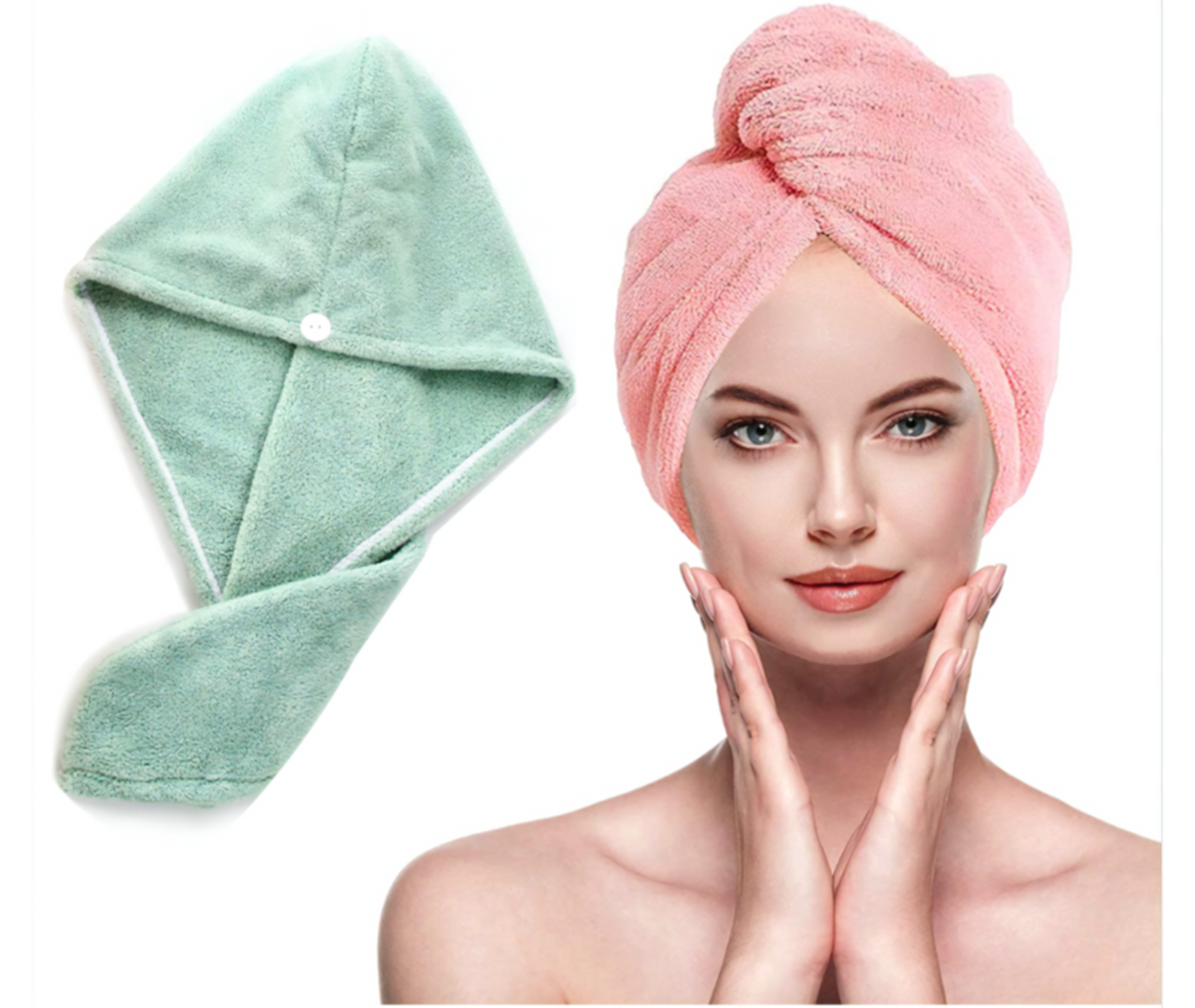 Hair Towel, 3 Pcs Microfiber Hair Towel Wrap Super Absorbent Turban for Quick Dry Hair