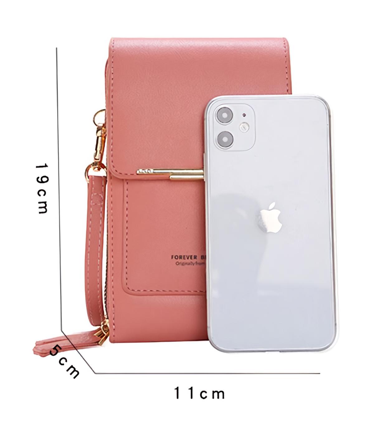 Laissez votre téléphone portable à portée de main avec notre sac à main en cuir à écran tactile.
