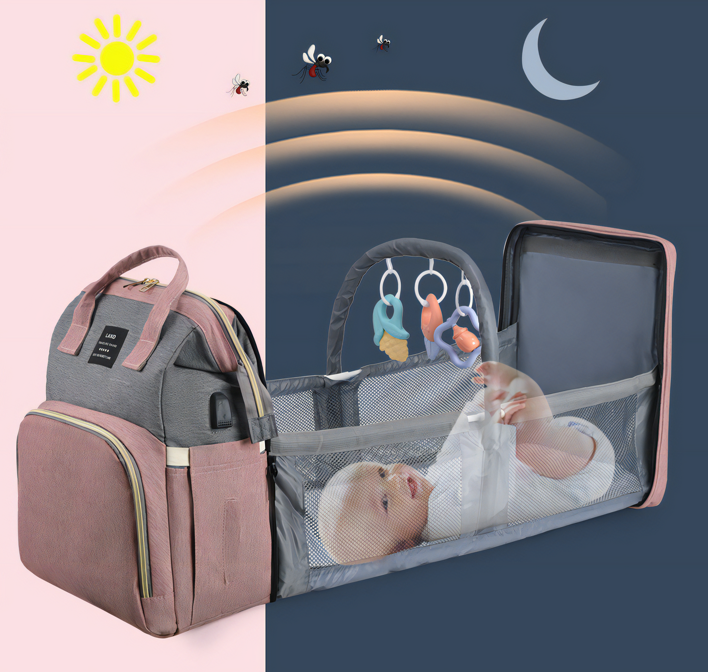 Le Sac à Dos à Langer avec lit pliable pour Bébé est la solution dont vous avez besoin !