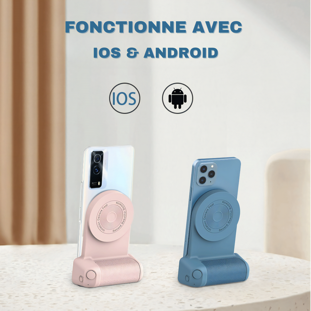 Capturez des images exceptionnelles à tout moment avec le support de Smartphone Bluetooth 3 en 1